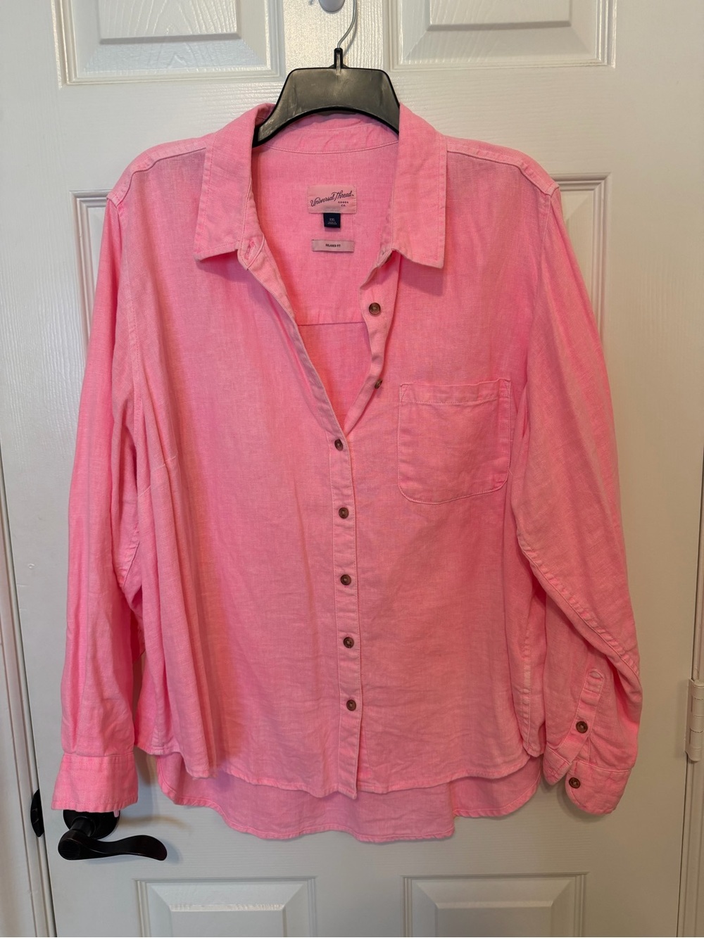 Universal Thread Pink Relaxed-Fit Button Shirt